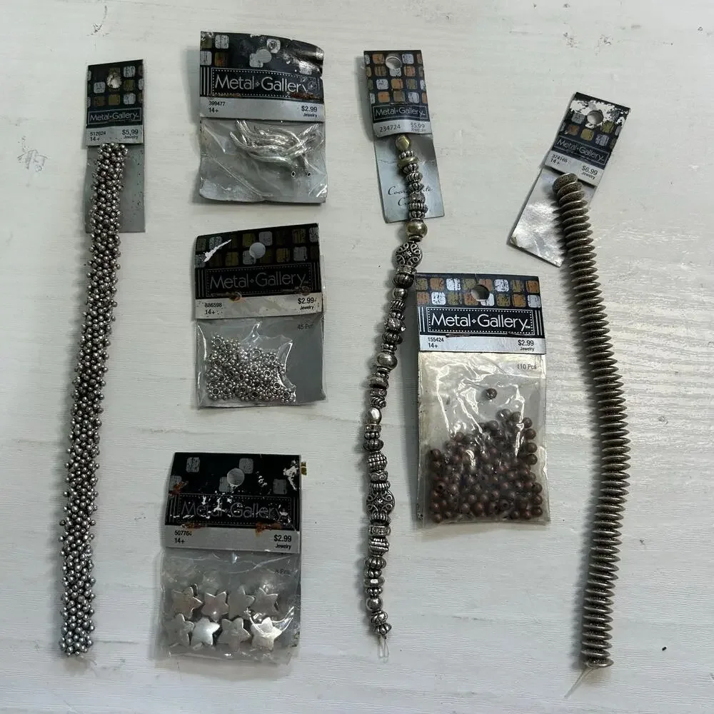 Metal Gallery Silver Copper Spacer Bead Mix Lot NOS